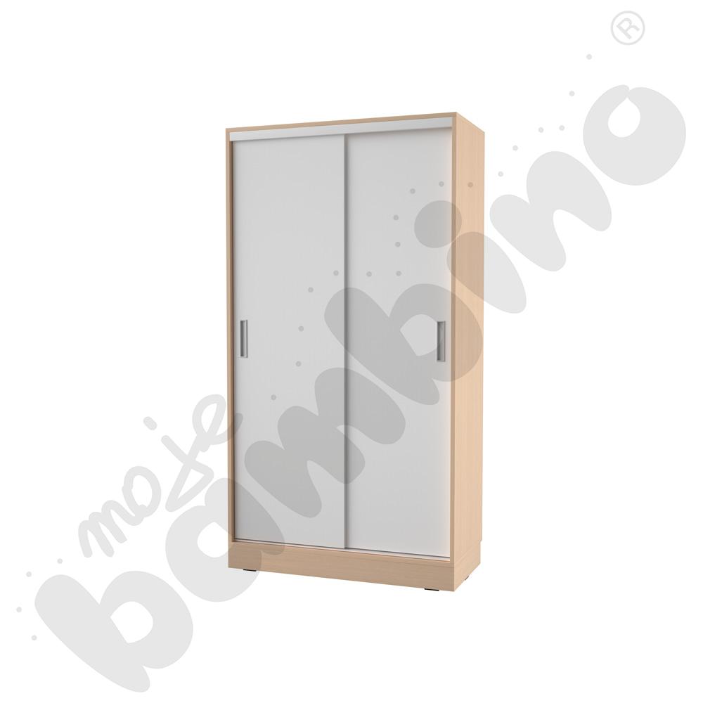 Szafa Grande niska z drzwiami przesuwnymi, szer. 100 - klon jasny-białe