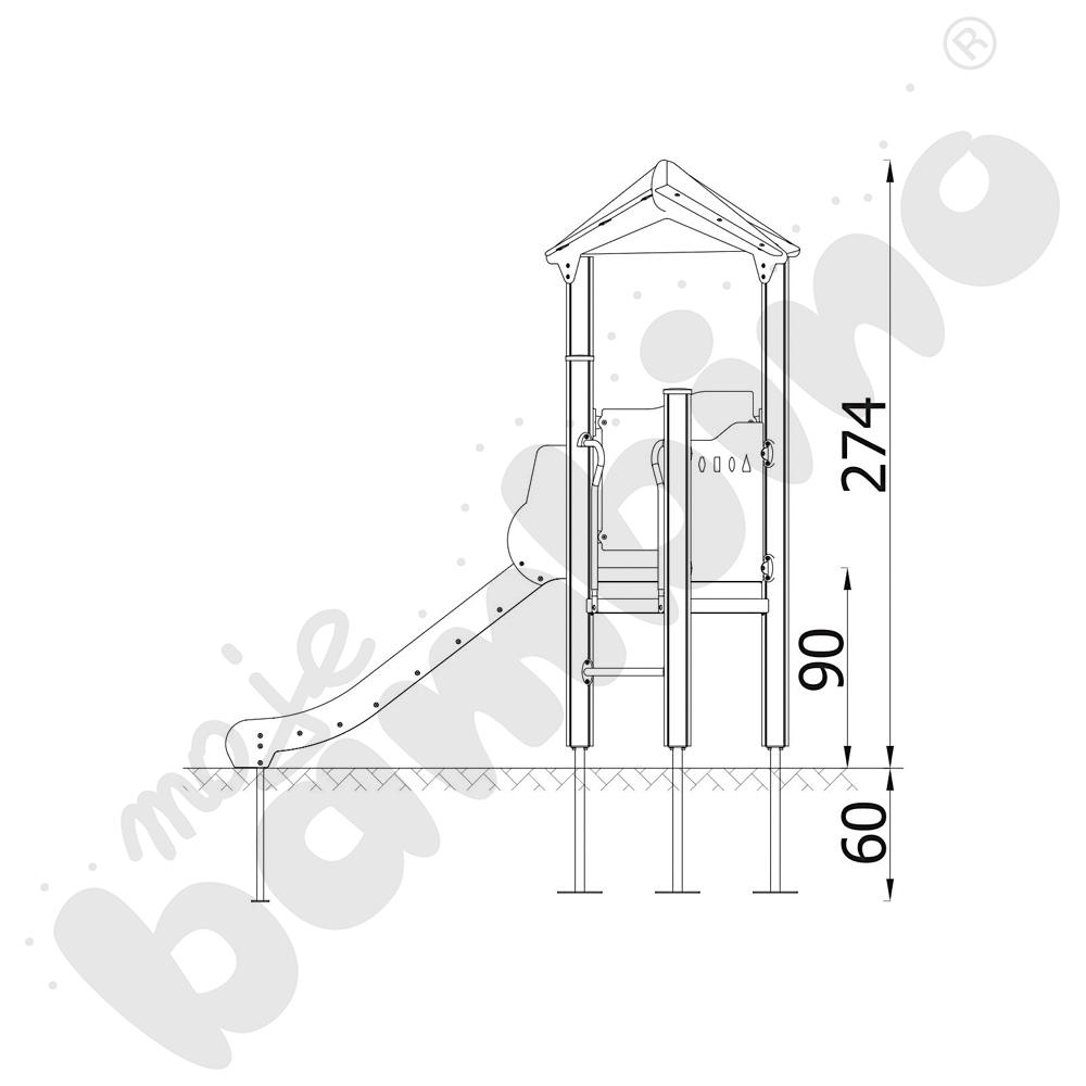 Orbis - wieża 2, drewniane słupy
