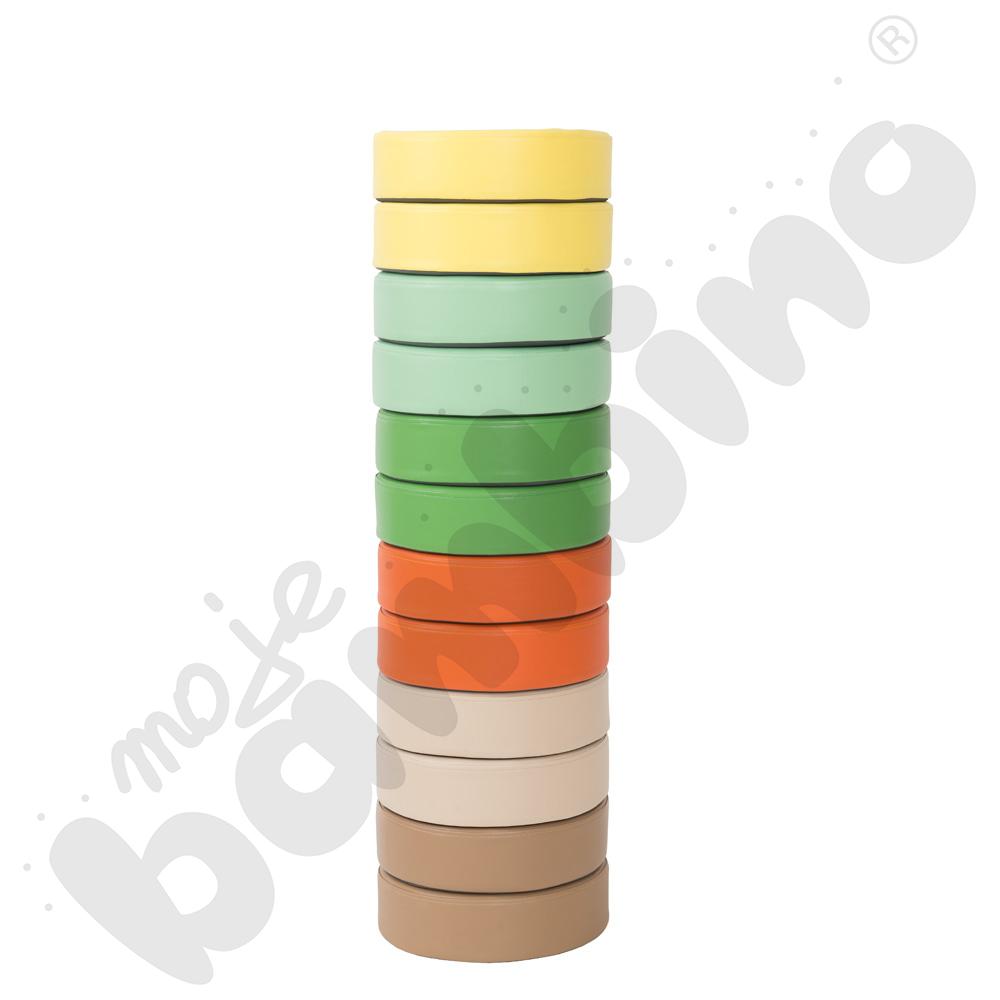 Komplet pufek okrągłych Natura - 12 elem.