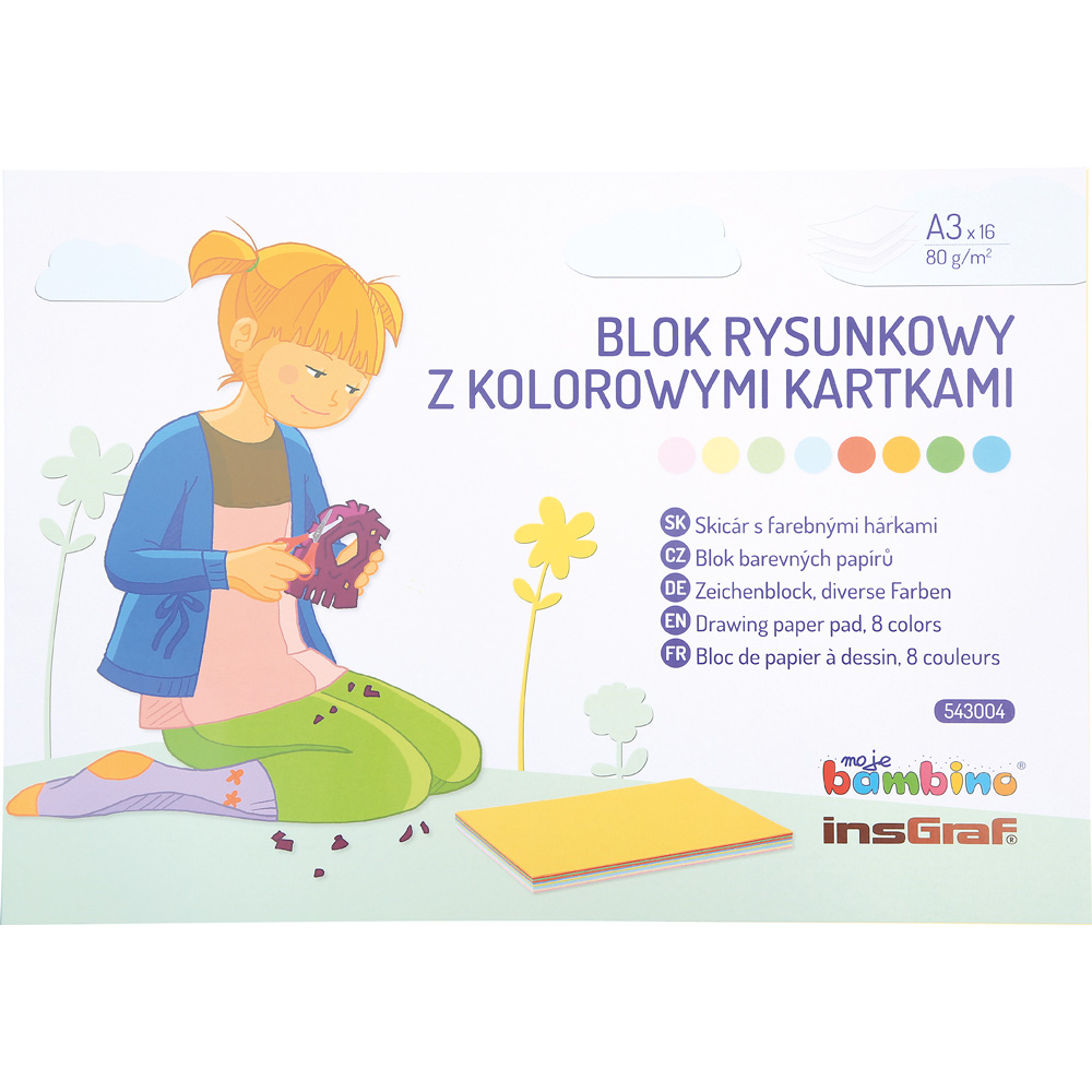 Farebný papier A3/16 listov