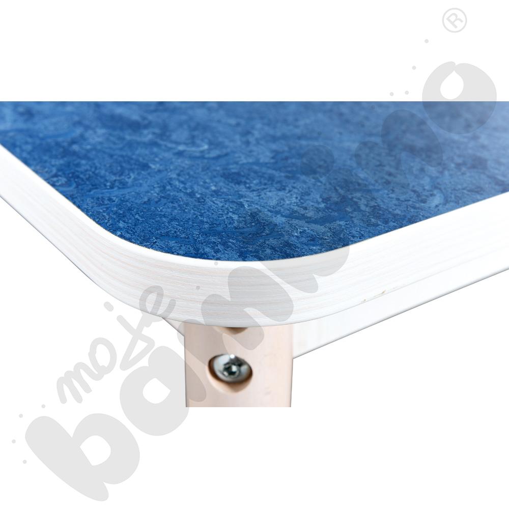 Cichy blat Plus prostokątny, 80 x 160 - niebieski