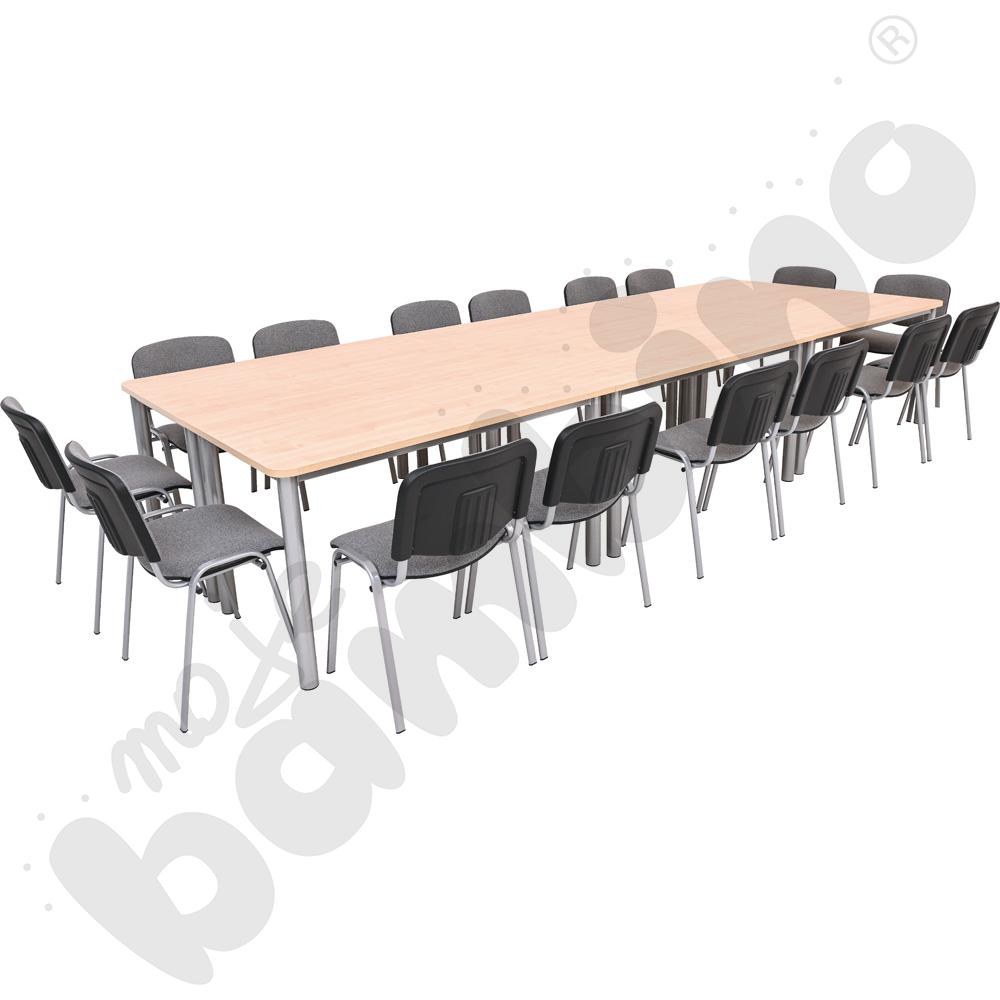 Stoły konferencyjne z 16 krzesłami ISO Alu jasnoszarymi