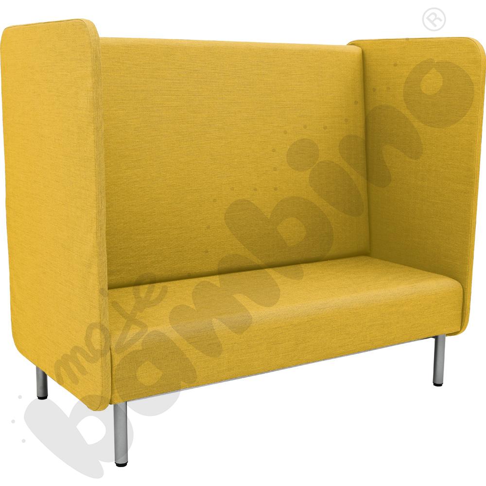 Fotel Inflamea 2 z wysokim oparciem, 3-os. - musztardowy