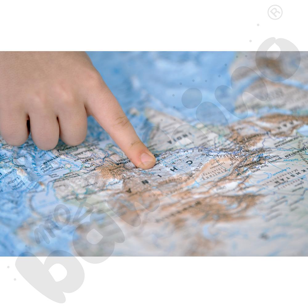 Świat - mapa plastyczna 3D 64 x 97 cm