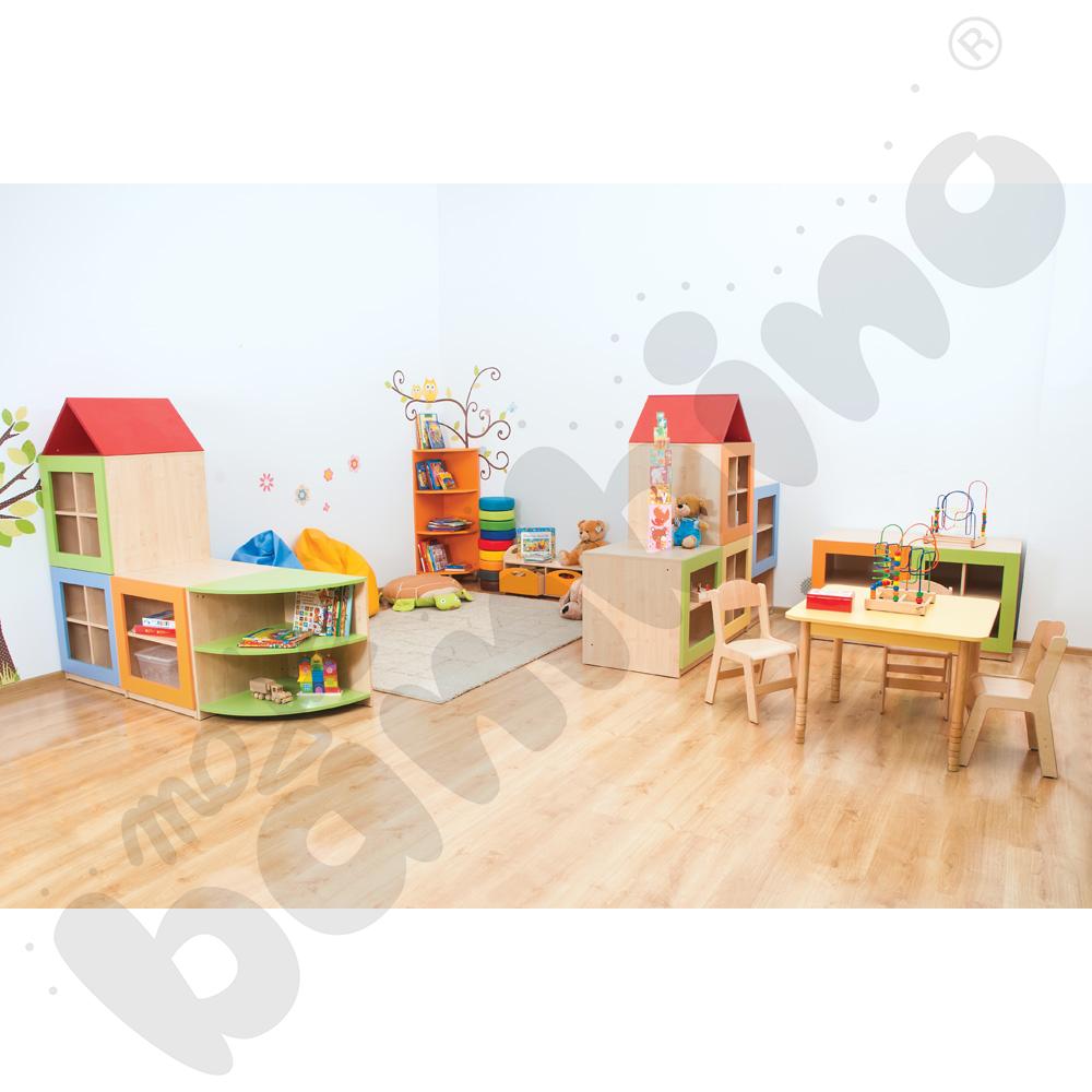 Domkowo - regał zielony z przegrodą