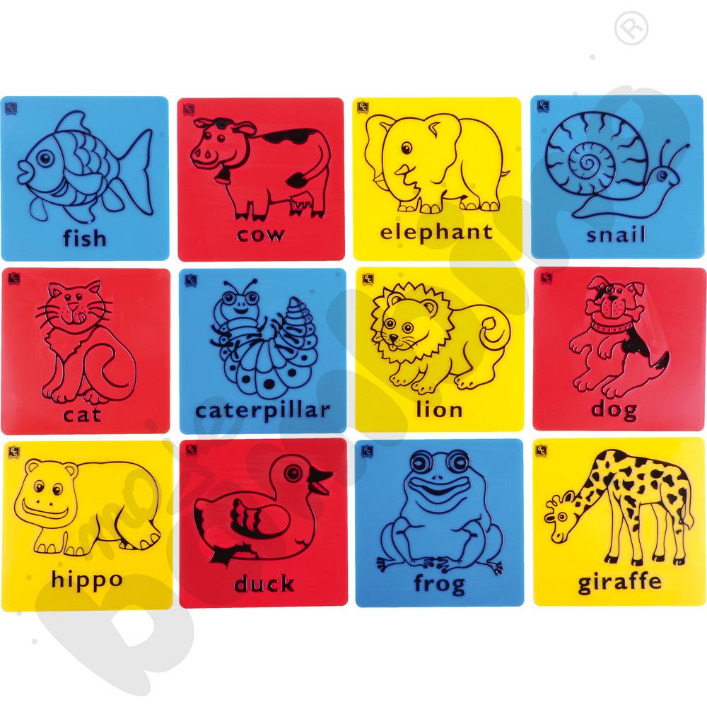 Podkładki do frottage’u - zwierzątka, 12 szt.