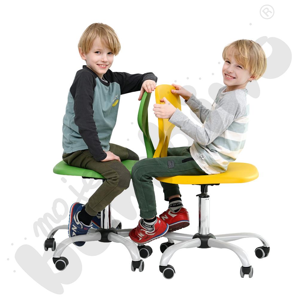 Krzesło Colores obrotowe na kółkach z reg.  wys. zielone