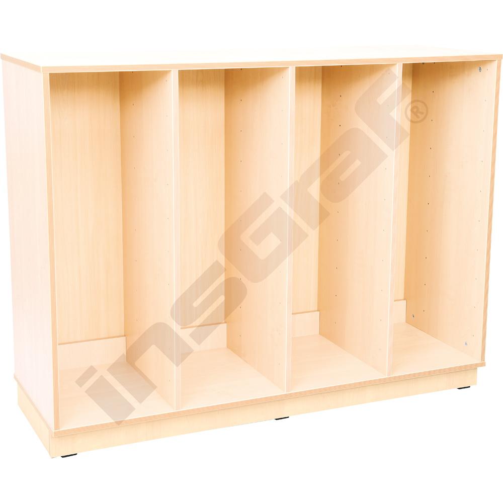 Skříňka Flexi L na zásobníky, se soklem - 4 sloupy