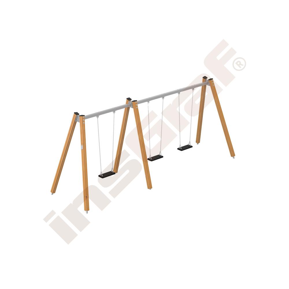 Quadro Simple - trojdílná houpačková konstrukce - dřevěná 