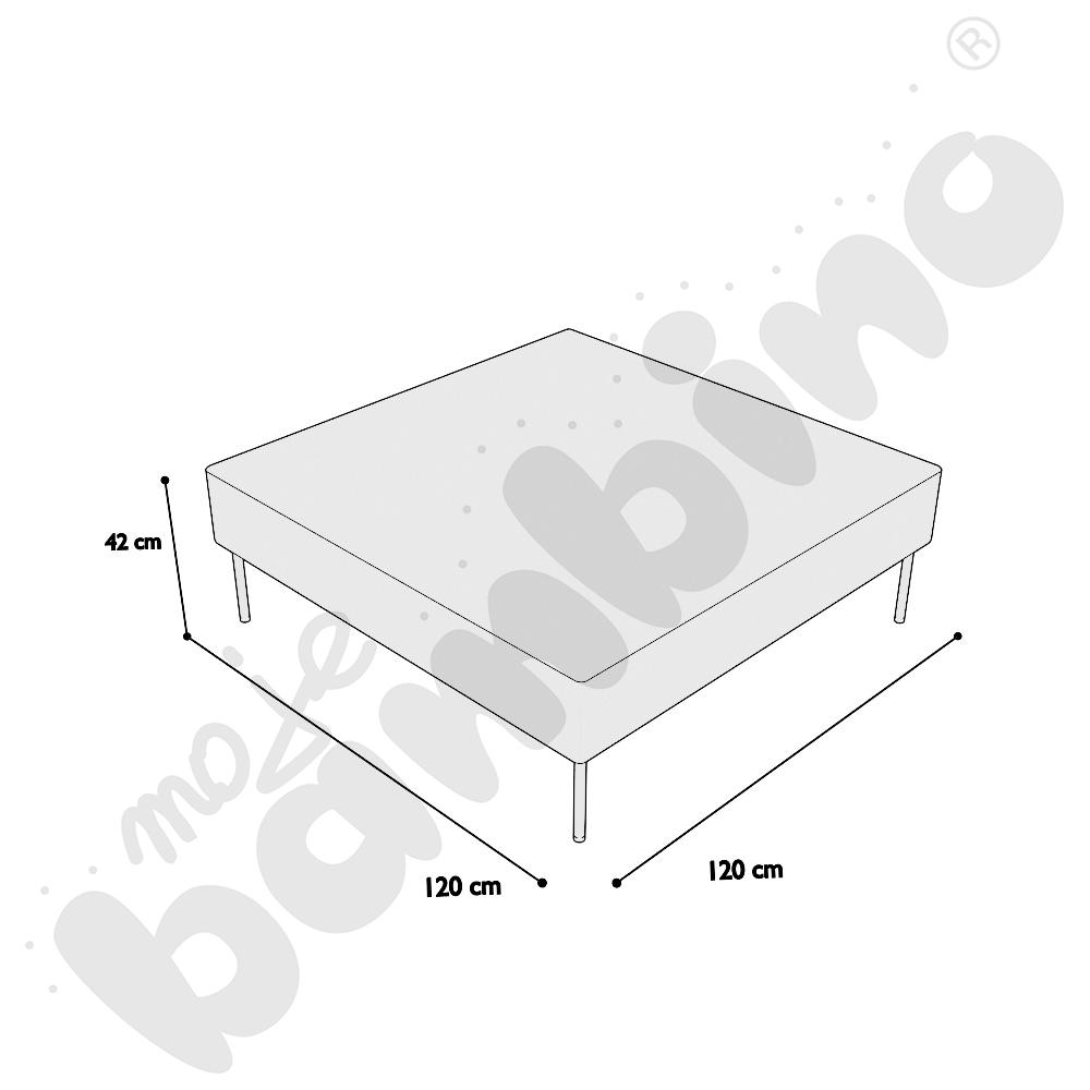 Pufa Versa 120x120 cm z plastikowymi stopkami, stelaż jasnoszary, tkanina BD14