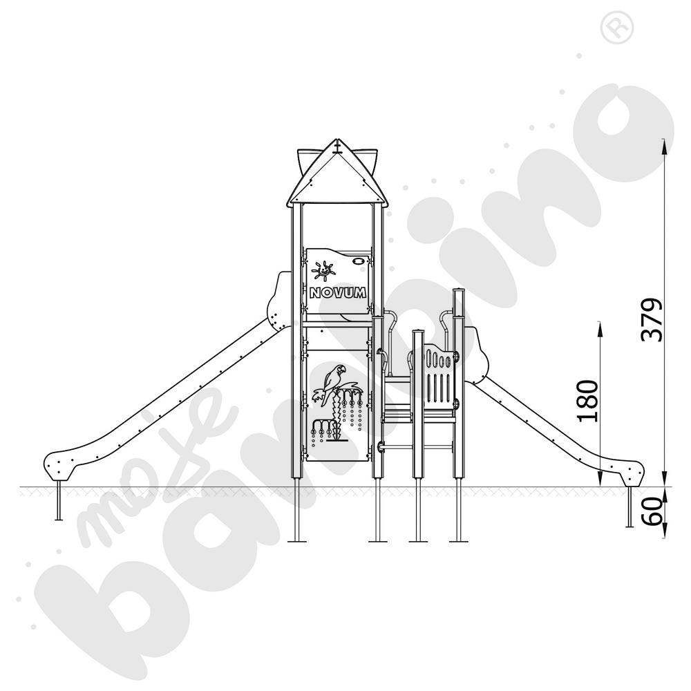 Orbis - wieża 17, drewniane słupy