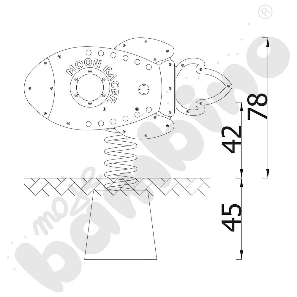 Universum - sprężynowiec Rakieta na podstawie betonowej