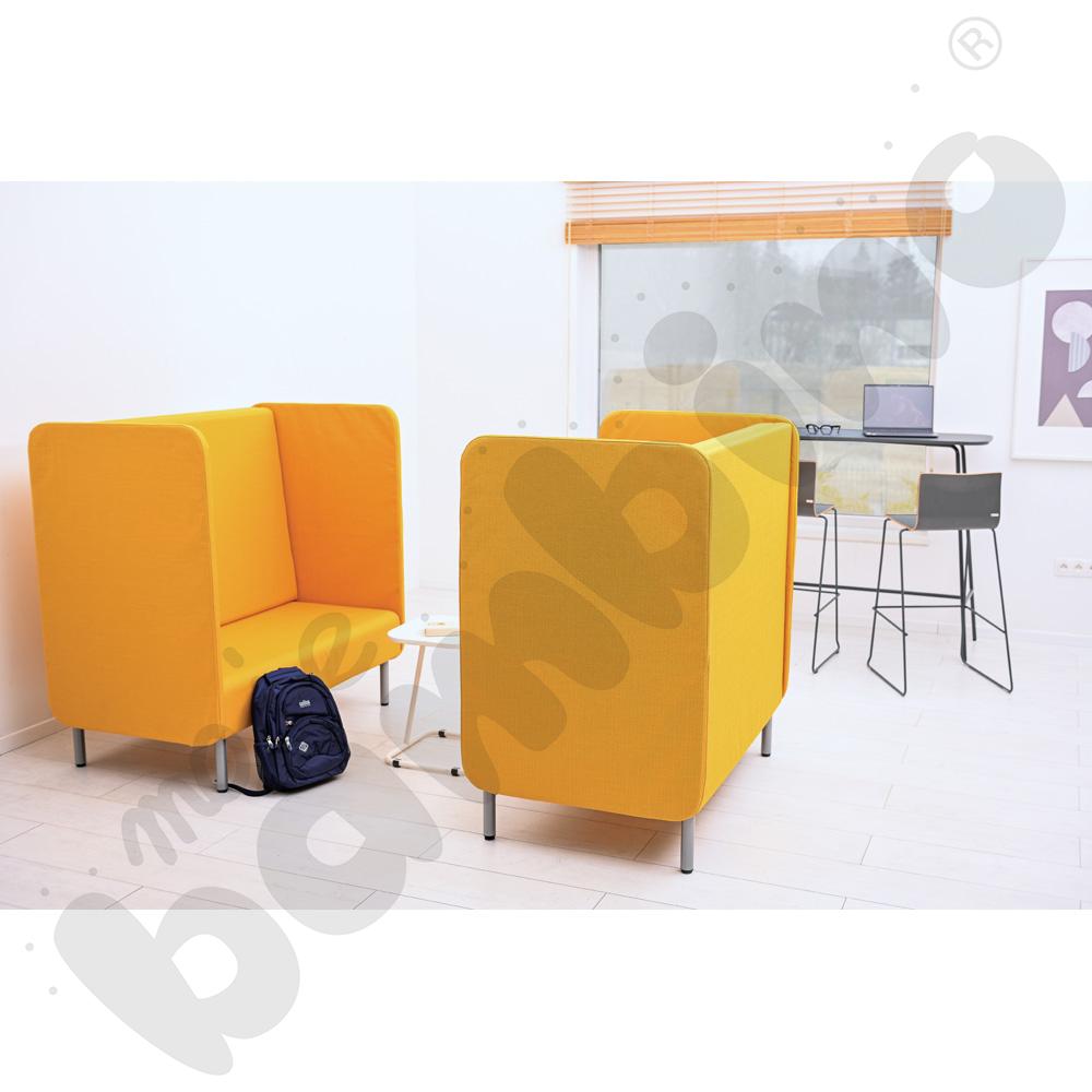 Fotel Inflamea 1 z wysokim oparciem, 2-os. - musztardowy