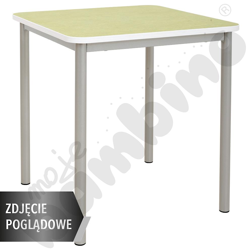 Cichy stół PLUS kwadratowy 70x70, beżowy, zaokrąglony, rozm. 4