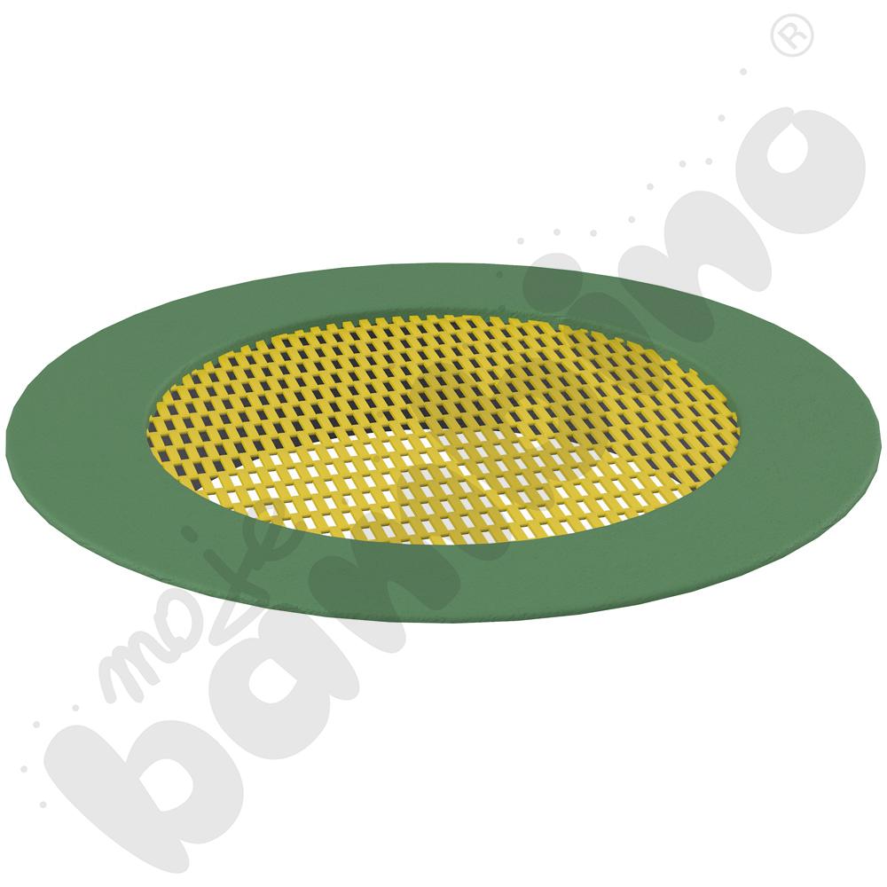 Trampolina Duży krater, mata żółta, obrzeże zielone