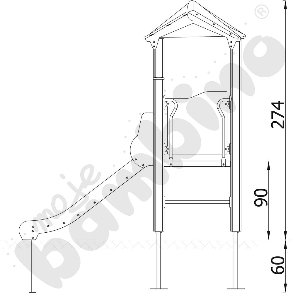 Orbis - wieża 1, drewniane słupy