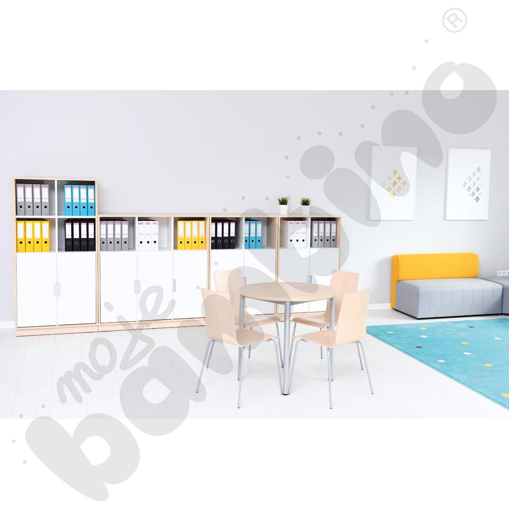 Quadro - regał L z 2 przegrodami i 2 półkami, klon jasny