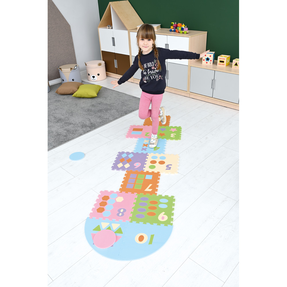 Penová podložka-puzzle - čísla a tvary