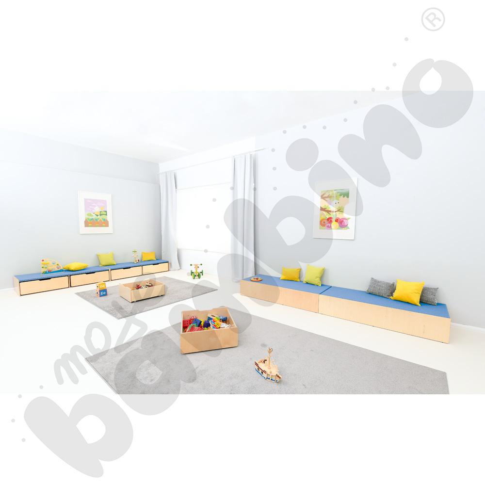 Podest z wnękami po bokach, wys. 30 cm - jasnoniebieski