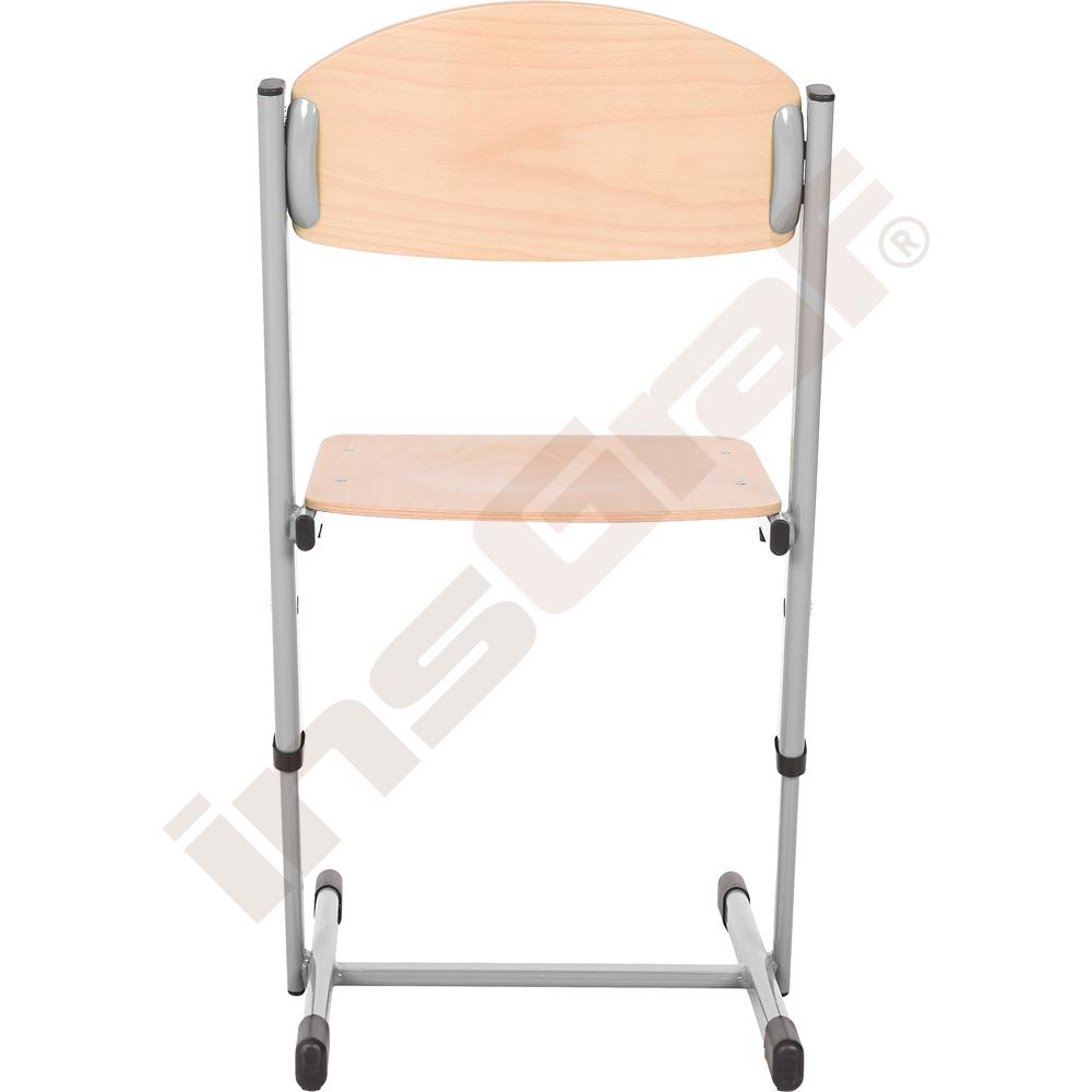 Židle T zpevněná s regulací 5-6 - stříbrná