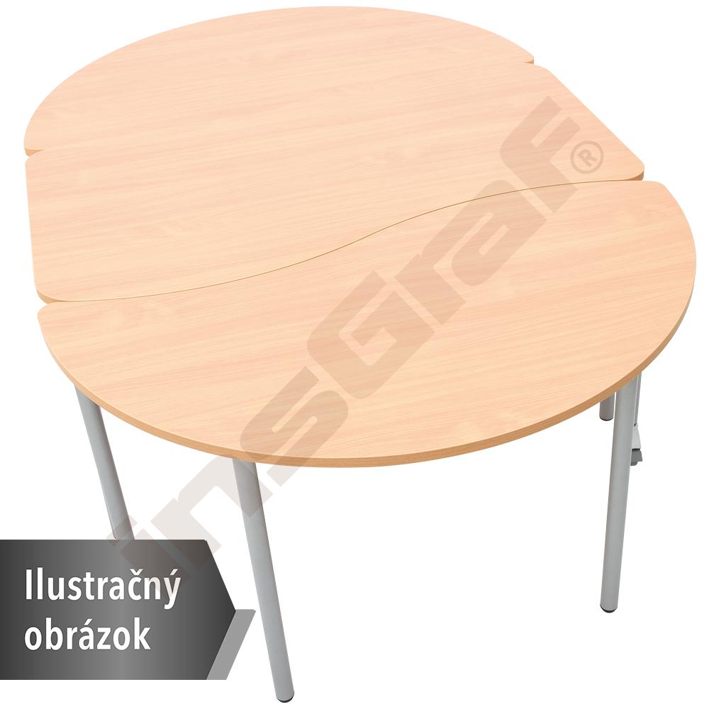 Stôl Mila veľká vlna  140x72, doska HPL biela, zaoblené rohy, veľ. 5