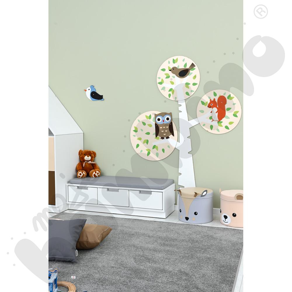 Quadro - szafka-ławeczka 3 - szary materac - biała