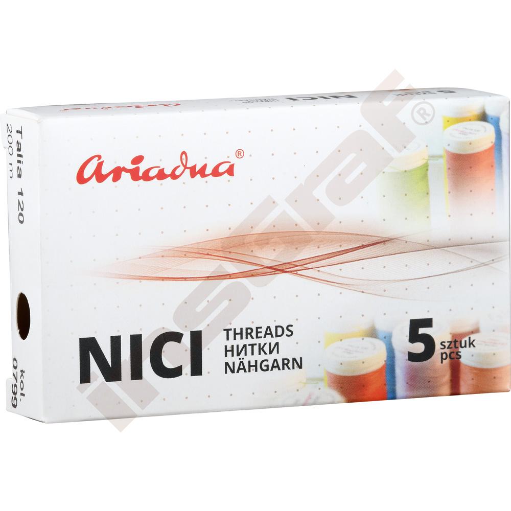 Zostava šijacích nití Talia - antracitová, 5 ks