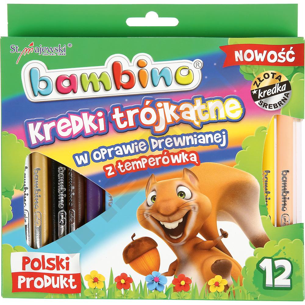 Trojhranné pastelky Bambino dřevěné - 12 ks 