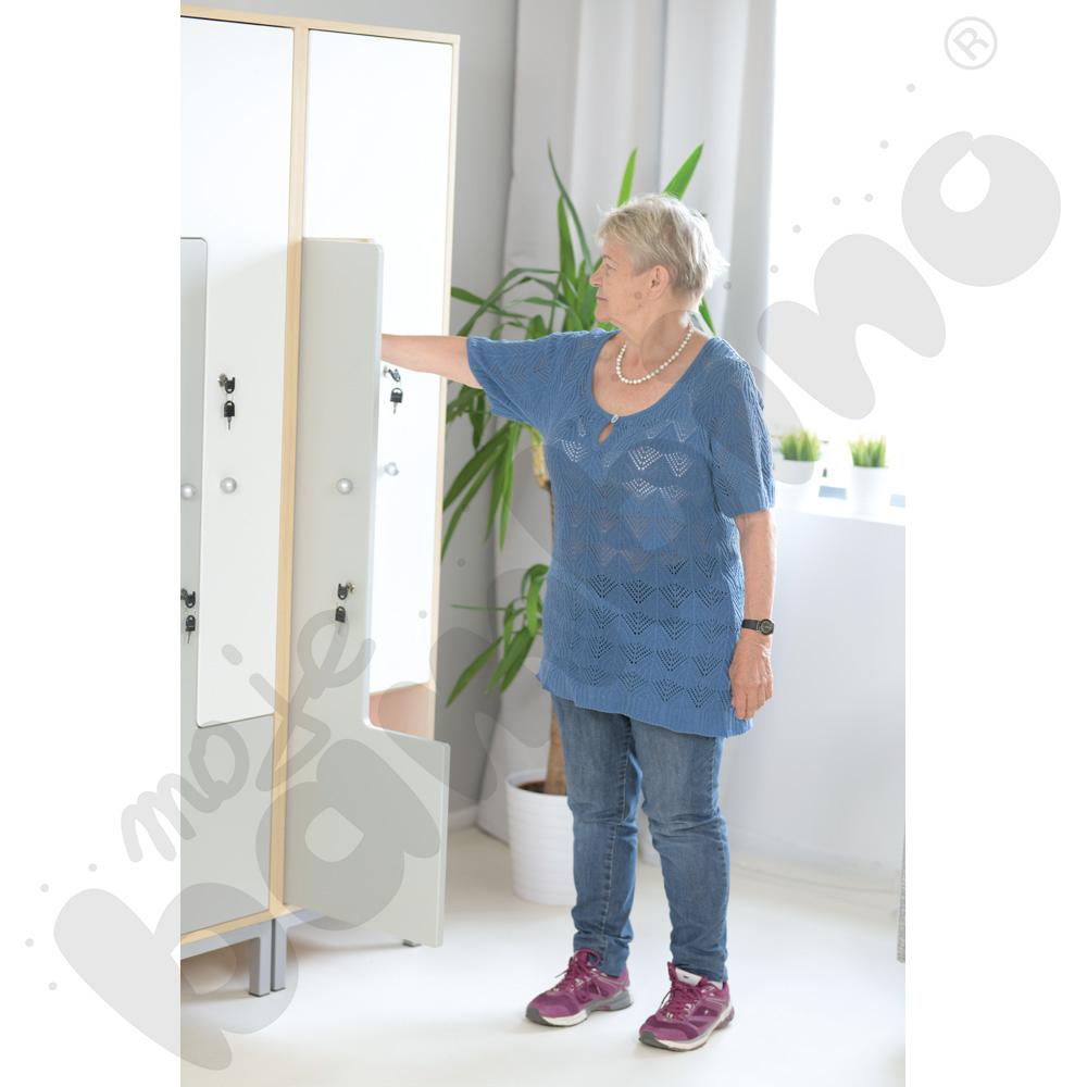   Szafa ubraniowa L z 2 schowkami i drzwiami biało-szarymi