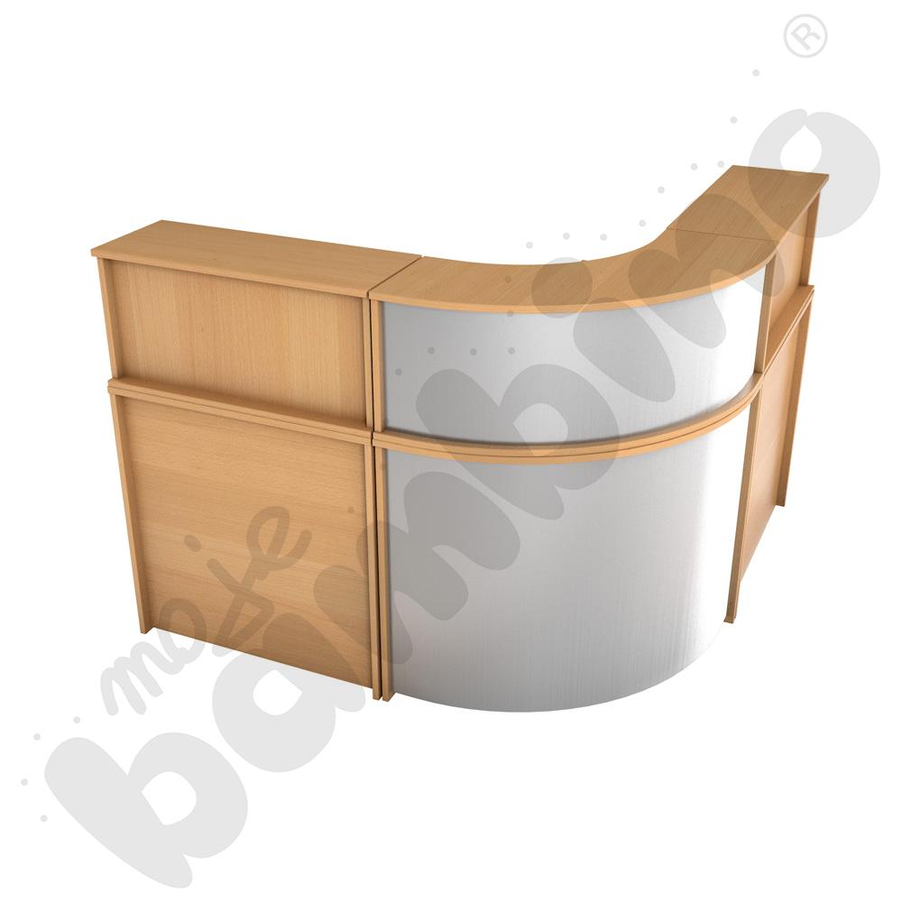 Narożna lada recepcyjna - buk