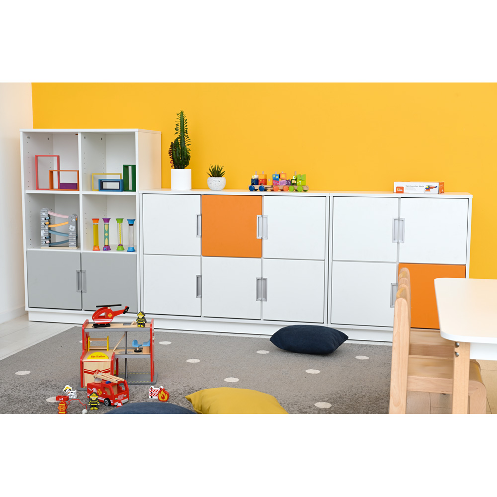 Quadro - regál M s 2 predelmi a policou, biela 
