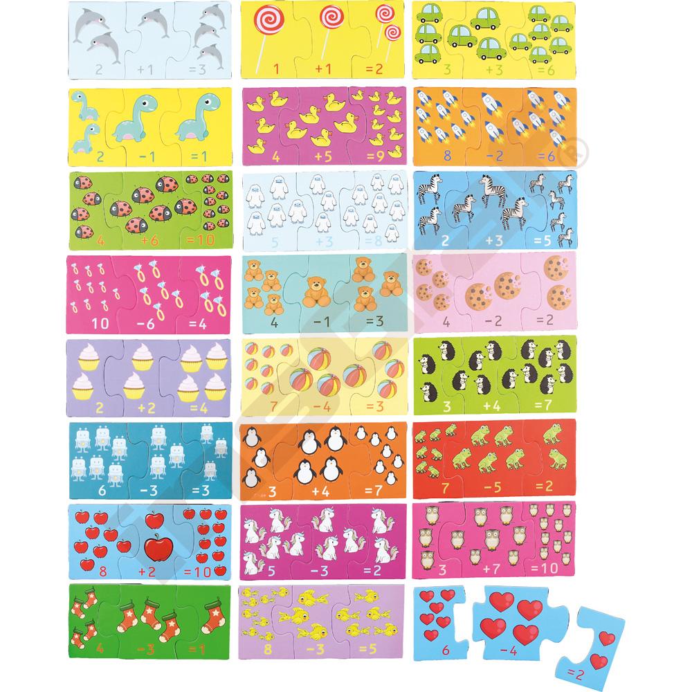Sčítání a odečítání - didaktické puzzle 