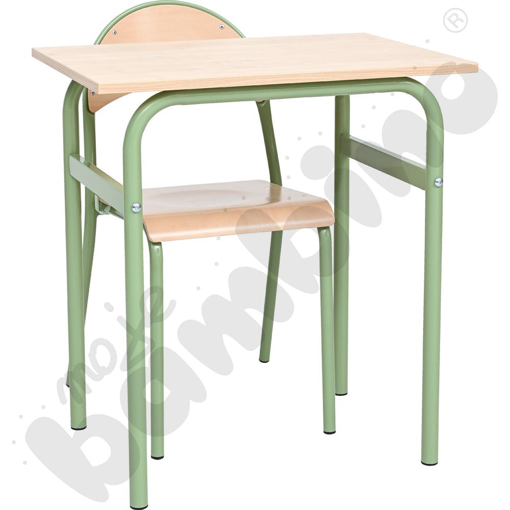 Stół Daniel 1-os. klon 375 z krzesłem P, rozm. 6, oliwkowe