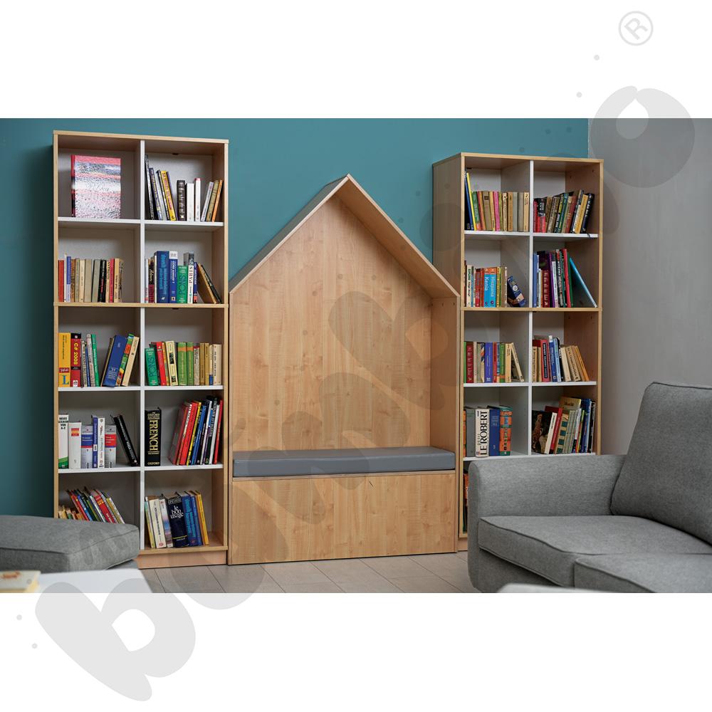 Quadro - regał L z przegrodą i 2 półkami, klon jasny