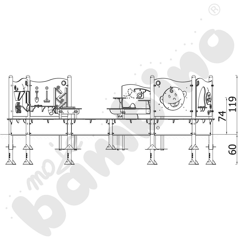 Milo - piaskownica podwójna z panelami