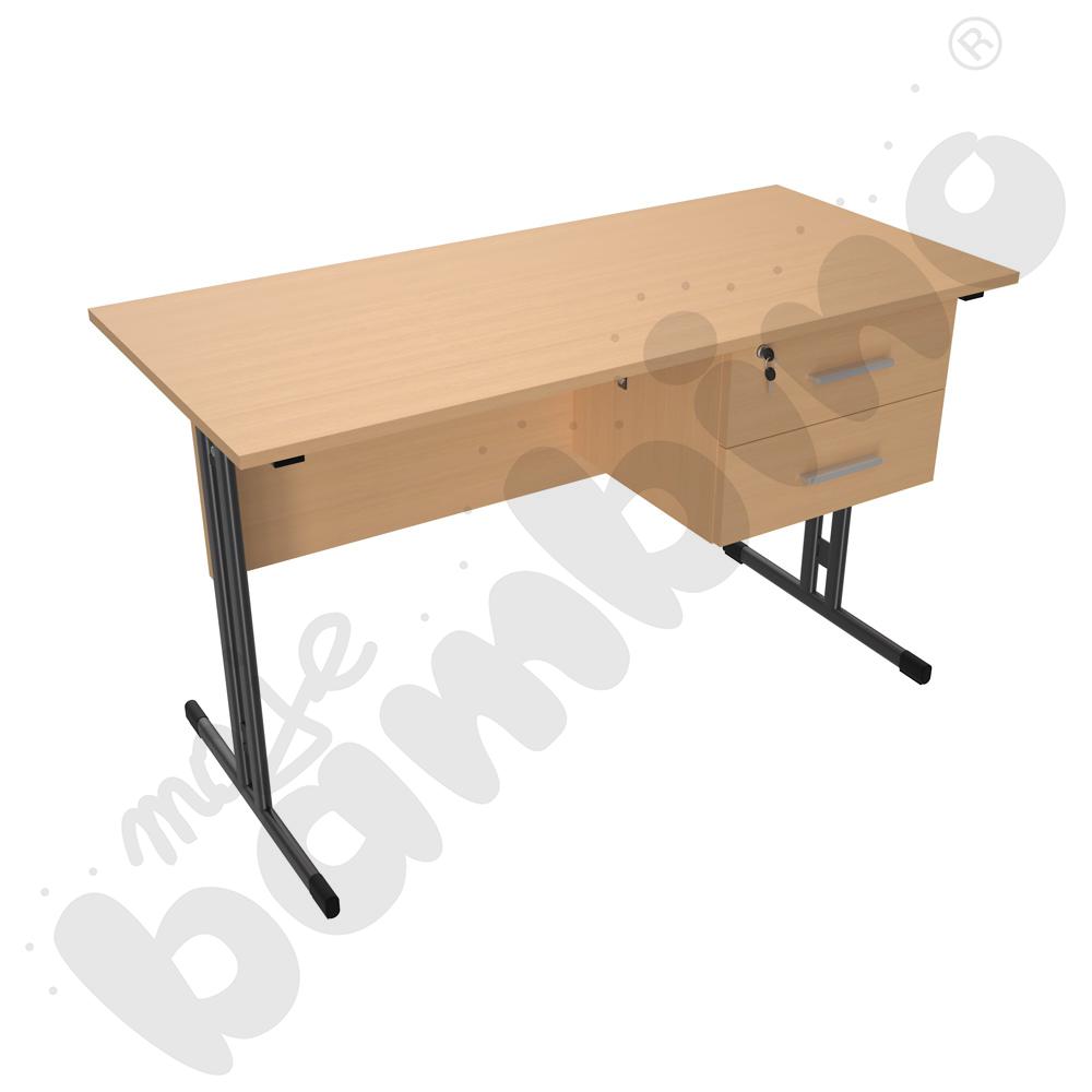 Biurko IN-R buk, stelaż antracytowy