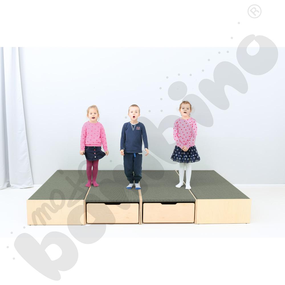 Podest z wnękami po bokach, wys. 30 cm - jasnoszary