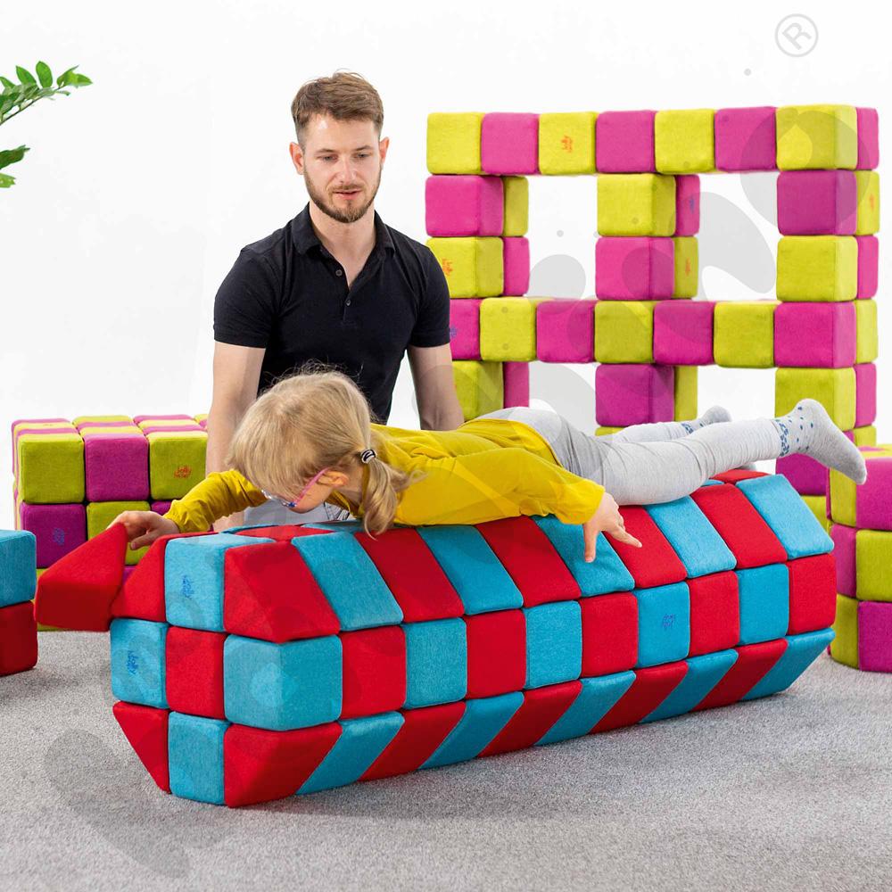 Zestaw klocków JollyHeap - niebiesko-czerwone, 100 szt.