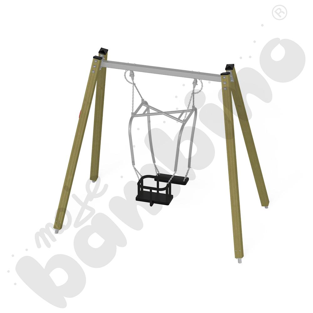 Huśtawka rodzic-dziecko drewniana Triangulo/ z zawiesiem