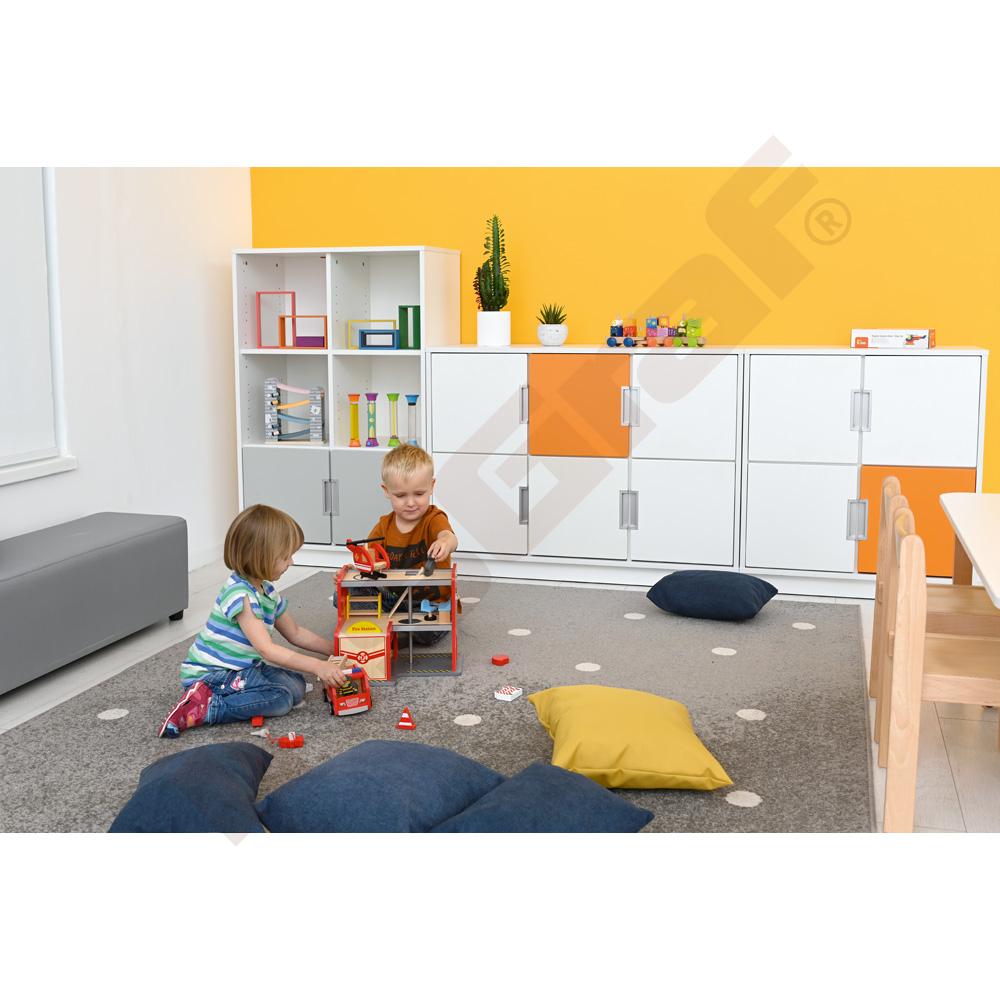 Quadro - regál M se 2 předěly a policí, bílý 