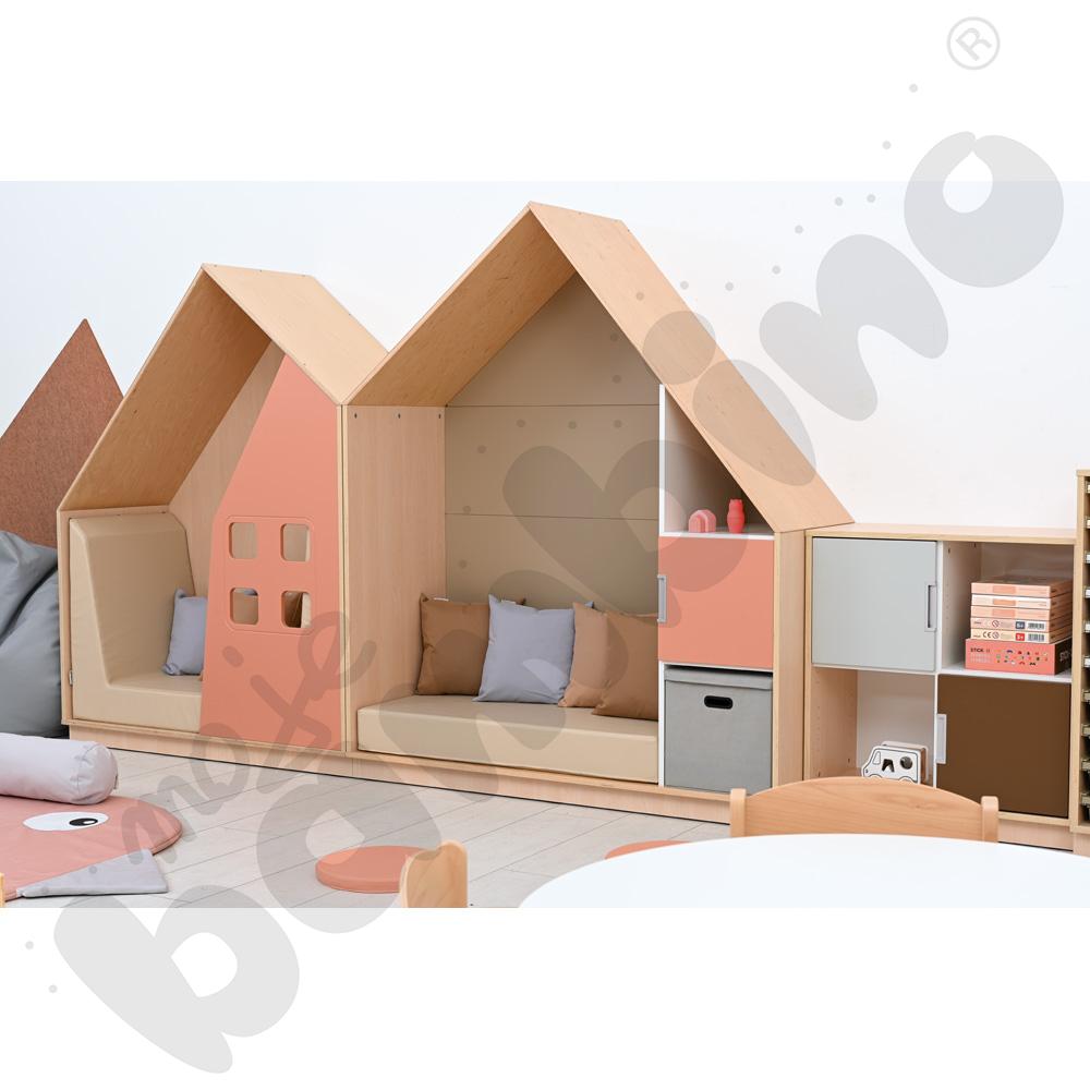 Quadro - szafka-domek z 2 półkami - jasnobrązowa, skrzynia klon jasny