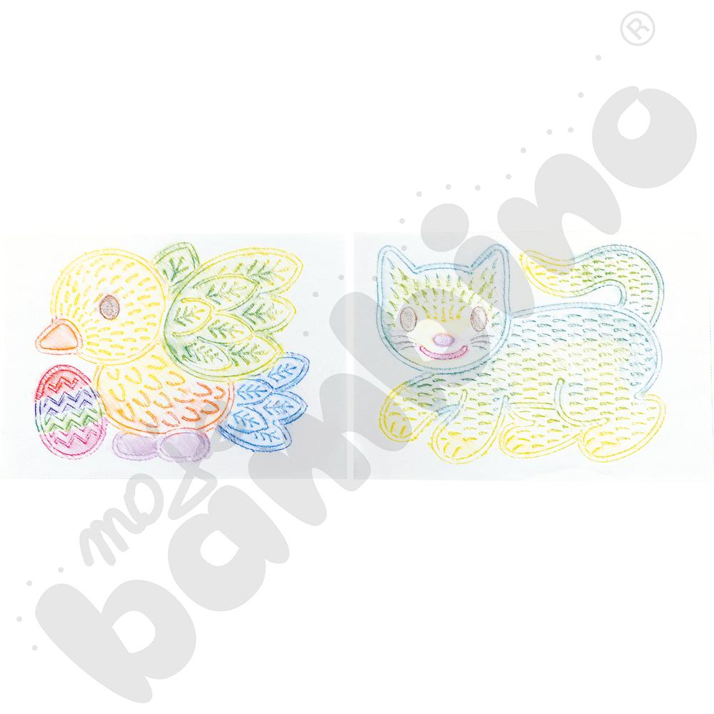 Podkładki do frottage'u - zwierzątka, 6 szt.