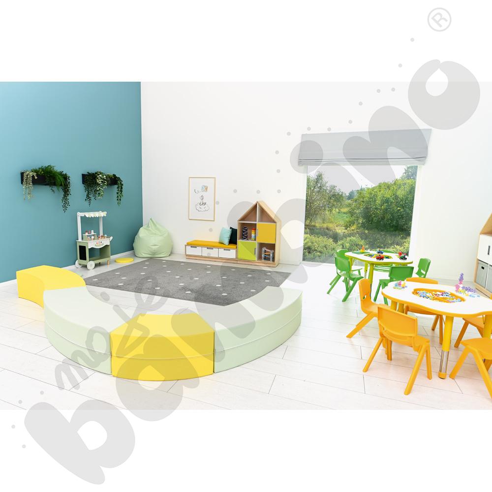 Siedzisko Paolo długie, jasnozielony pastel