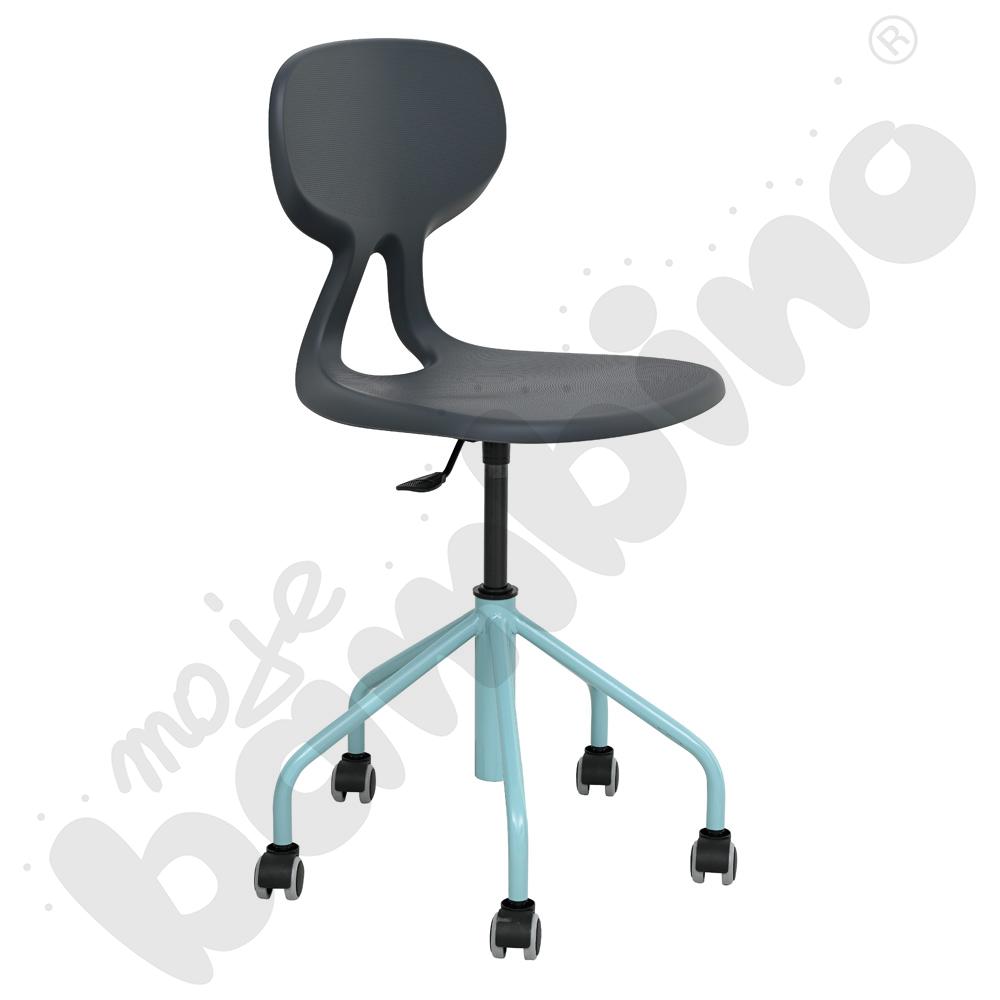 Krzesło obrotowe Piano - szaro-turkusowe