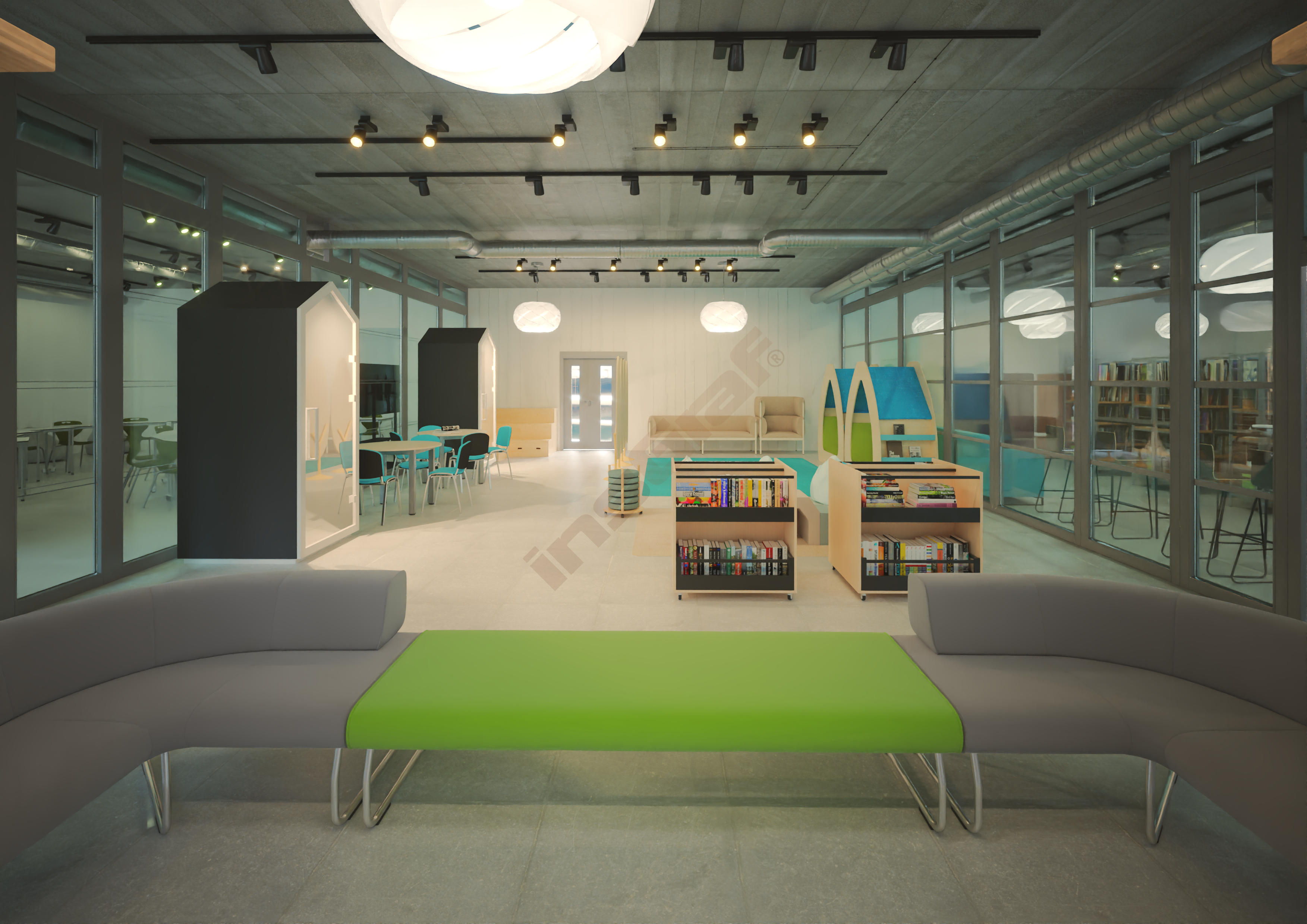 Große Schulbibliothek und -mediathek