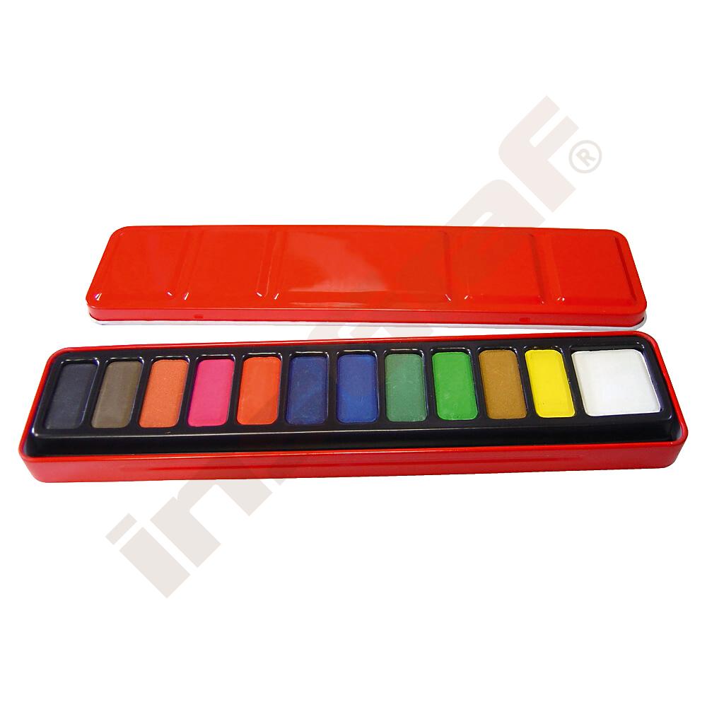 Aquarellfarben, 12 Farben, in Metallbox
