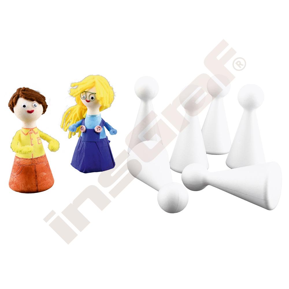 Figúrky z polystyrénu, výška 15 cm, 8 ks
