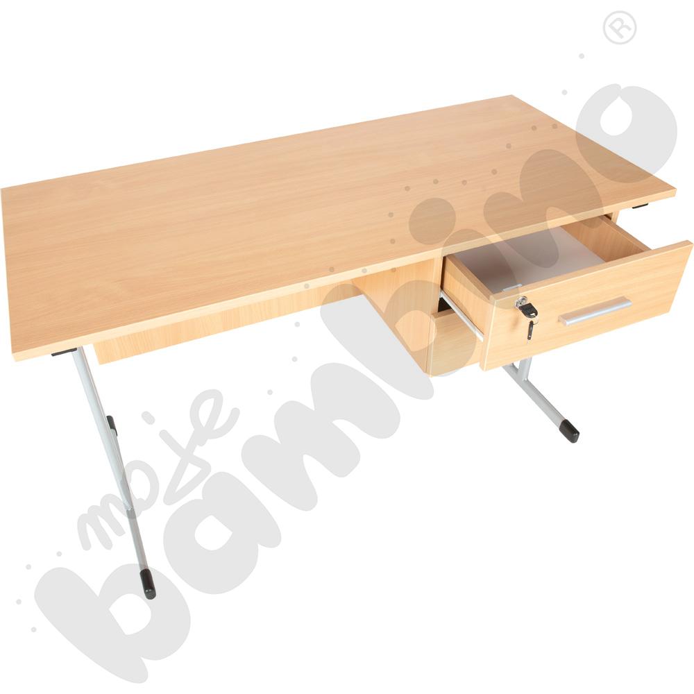 Biurko IN-R buk, stelaż aluminium