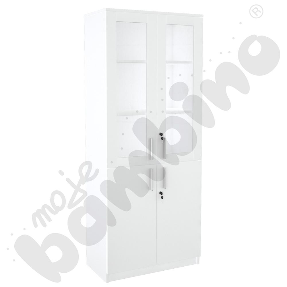 Szafa Expo z witryną 2 biała