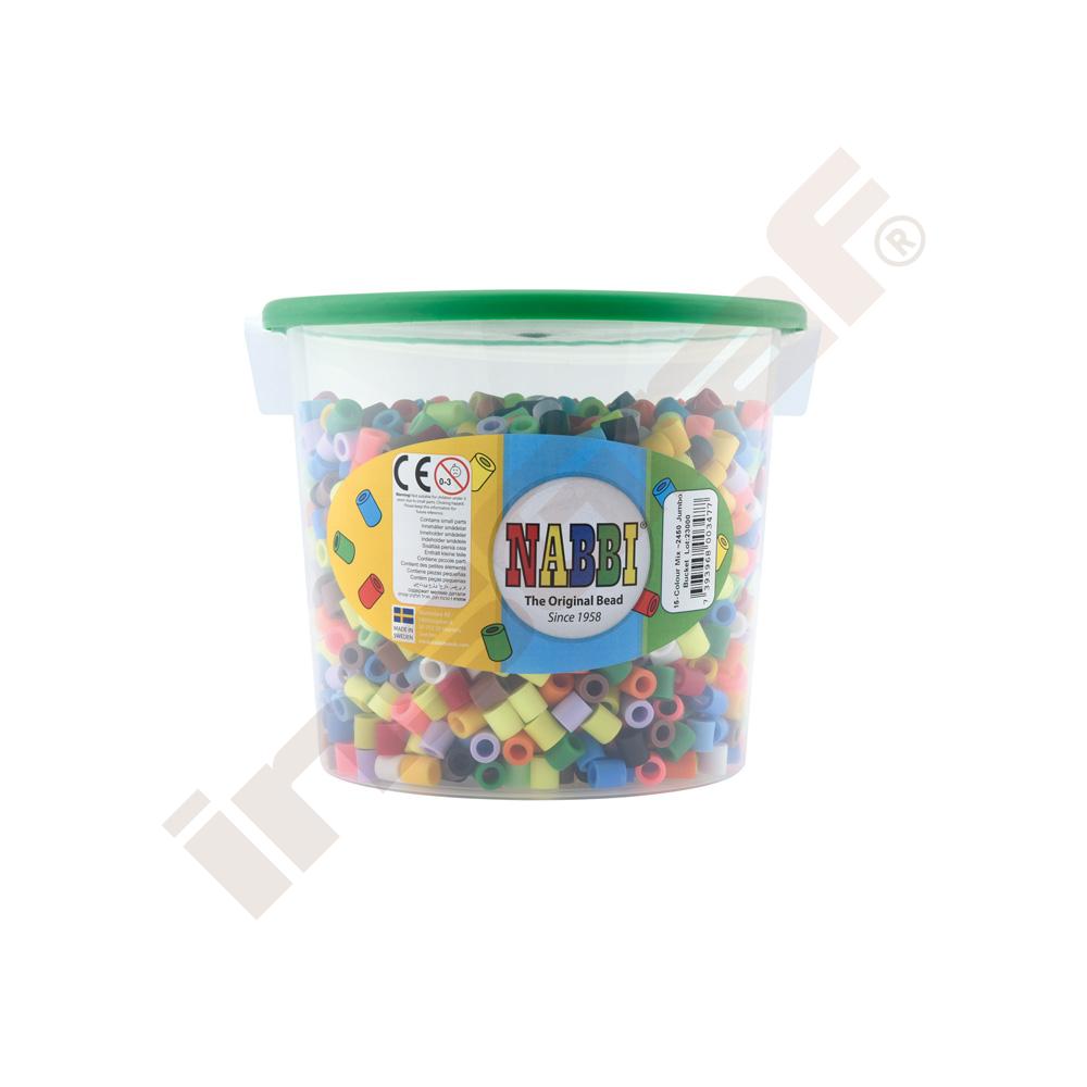 Korálky NABBI® JUMBO na žehlenie farebné - vedierko 2450 ks.